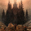Cross and Church in the Mountains 1812 by Friedrich Art Print (6 Sizes)