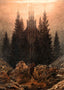 Cross and Church in the Mountains 1812 by Friedrich Art Print (6 Sizes)