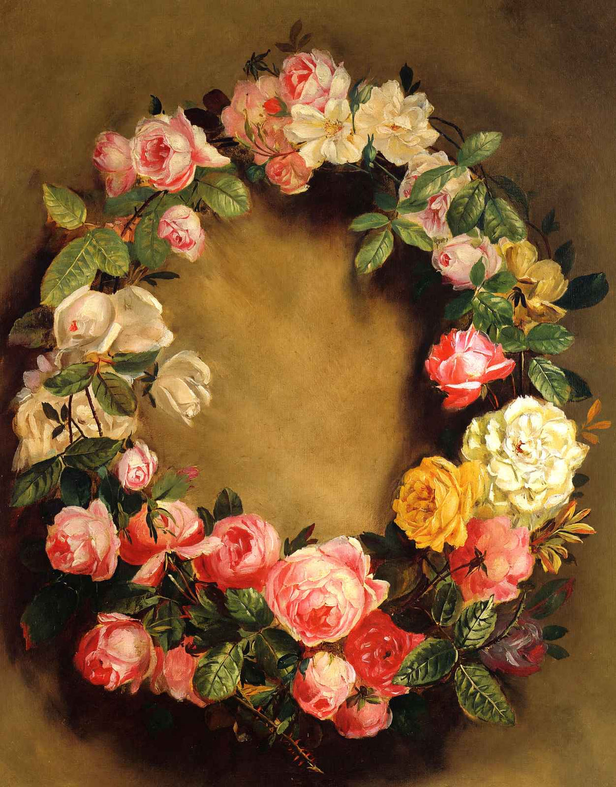 Crown of Roses 1858 Painting by Pierre-Auguste Renoir Art Print (6 Sizes)