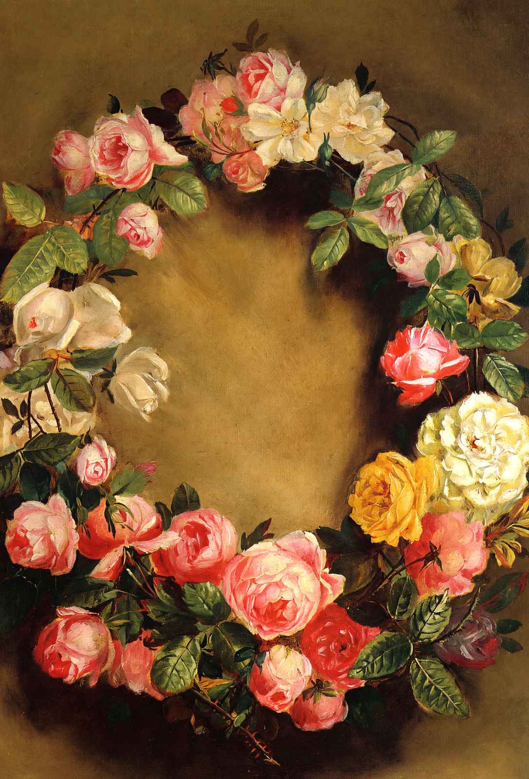 Crown of Roses 1858 Painting by Pierre-Auguste Renoir Art Print (6 Sizes)
