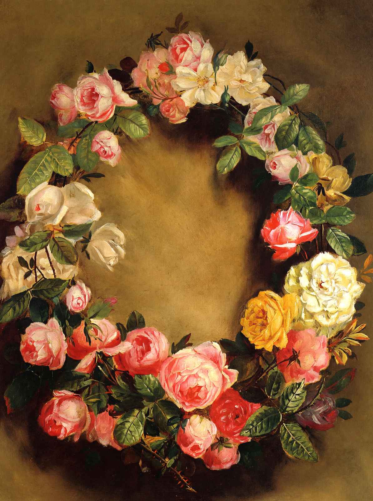Crown of Roses 1858 Painting by Pierre-Auguste Renoir Art Print (6 Sizes)