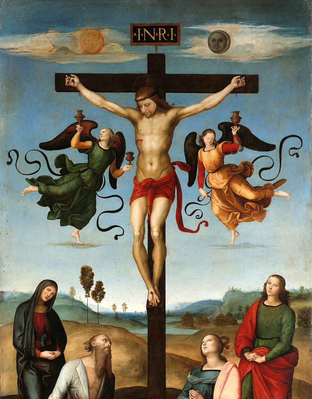 Crucifixion Art Print 1503 Painting by Raphael (6 Sizes) - Restored