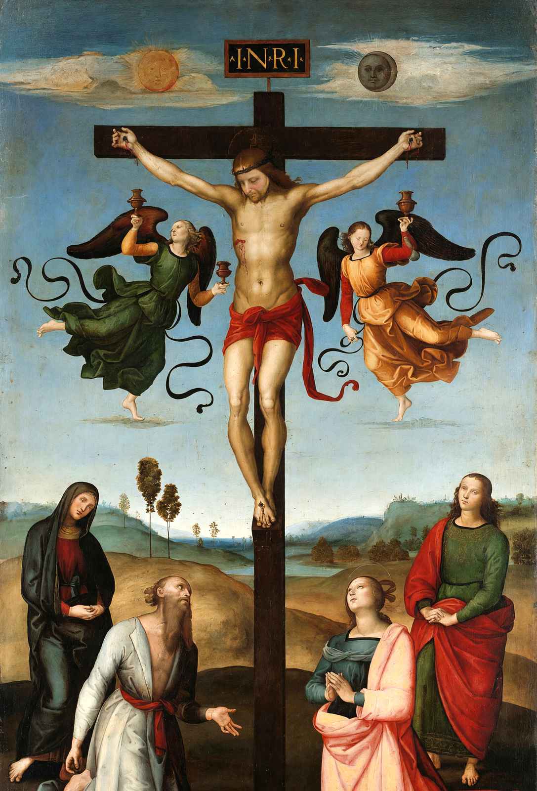 Crucifixion Art Print 1503 Painting by Raphael (6 Sizes) - Restored