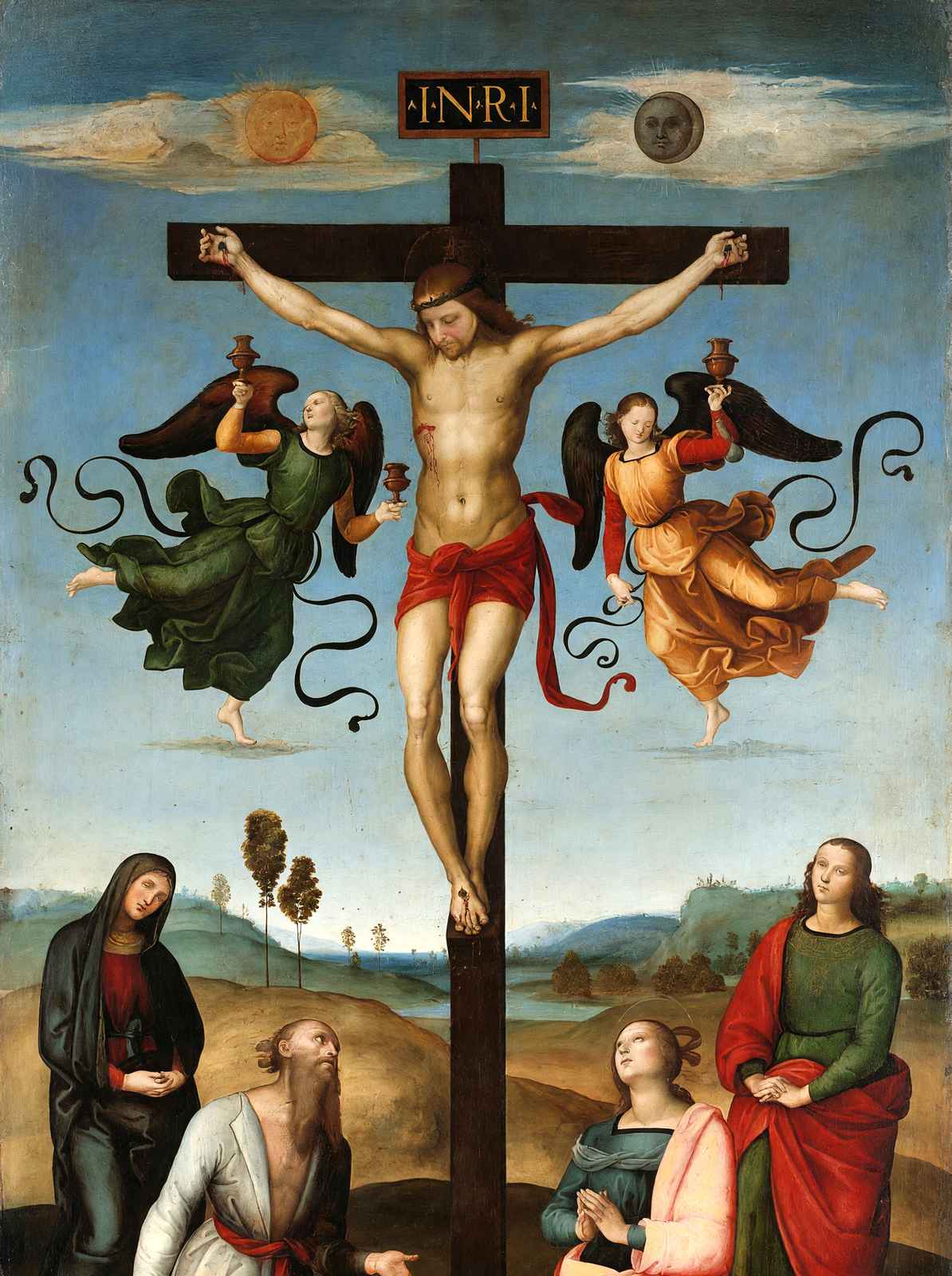 Crucifixion Art Print 1503 Painting by Raphael (6 Sizes) - Restored