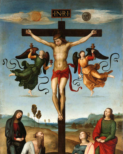 Crucifixion painting print by Raphael (1503)