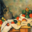 Curtain, Jug and Fruit 1894 Painting by Paul Cezanne Fine Art Print (6 Sizes)
