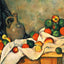 Curtain, Jug and Fruit 1894 Painting by Paul Cezanne Fine Art Print (6 Sizes)