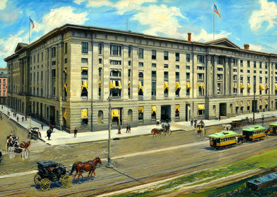 Custom House New Orleans in 1905 Art Print (7 Sizes) - Retouched