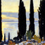 Cypress Trees at San Vigilio Art Print 1913 by John Singer Sargent (6 Sizes)