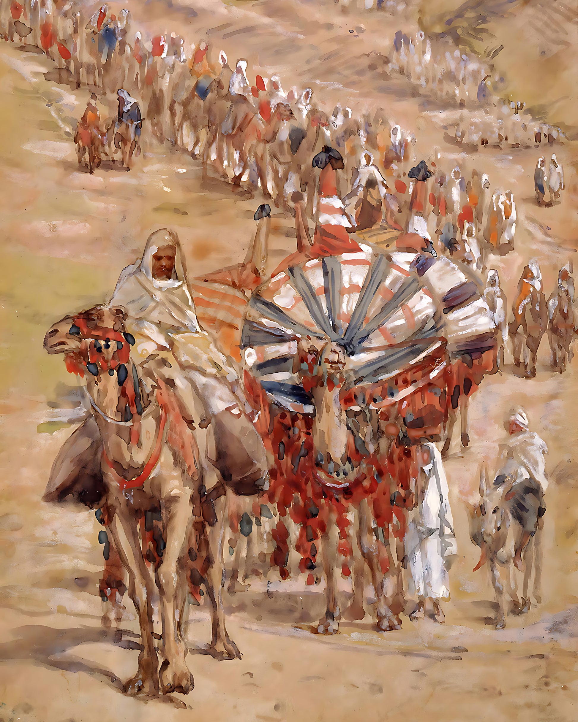 Caravan of Abraham by James Tissot 8x10" Art Print - Biblical Painting