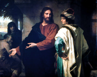 Christ and the Rich Young Ruler by Heinrich Hofmann 8x10" Art Print (Jesus)
