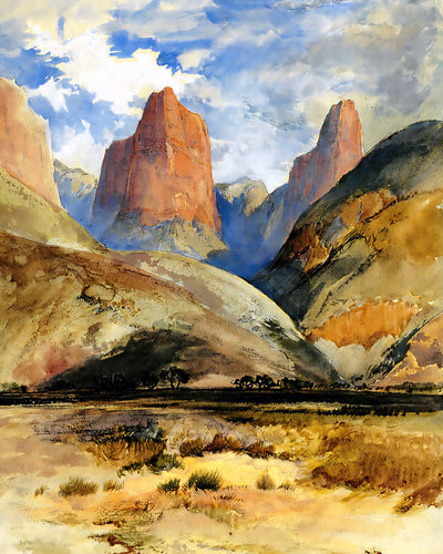 Colburn's Butte, South Utah Painting by Thomas Moran 8x10" Art Print