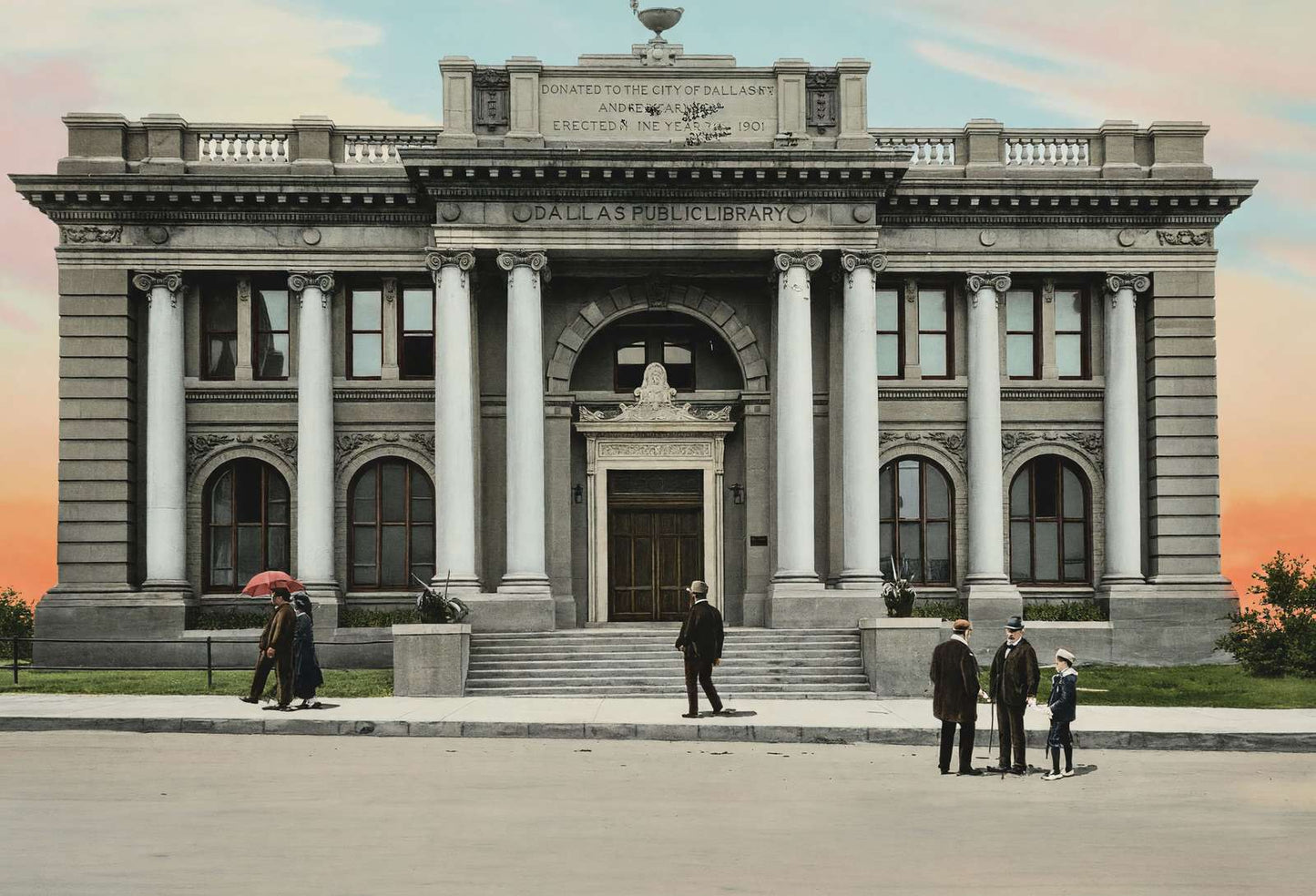 Dallas Texas Carnegie Library in 1905 Vintage Print (7 Sizes) - High Quality