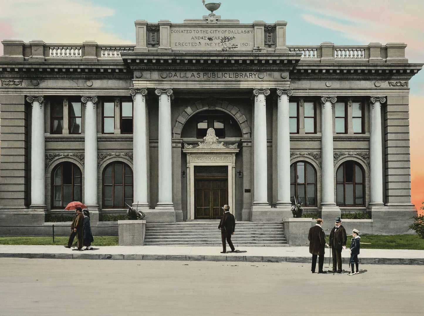 Dallas Texas Carnegie Library in 1905 Vintage Print (7 Sizes) - High Quality