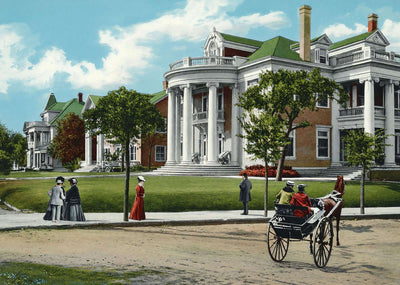 Colonial Residences Ross Avenue Dallas 1905 Vintage Print (7 Sizes) - Restored