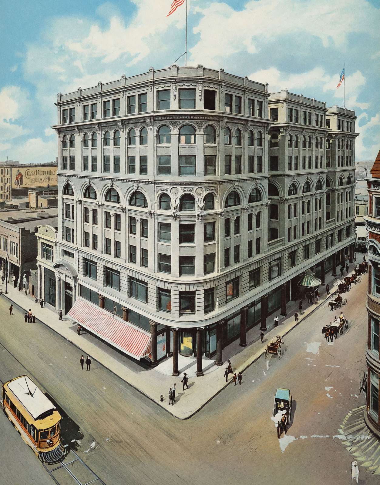Dallas Wilson Building in 1905 Vintage Print (7 Sizes) - Enhanced
