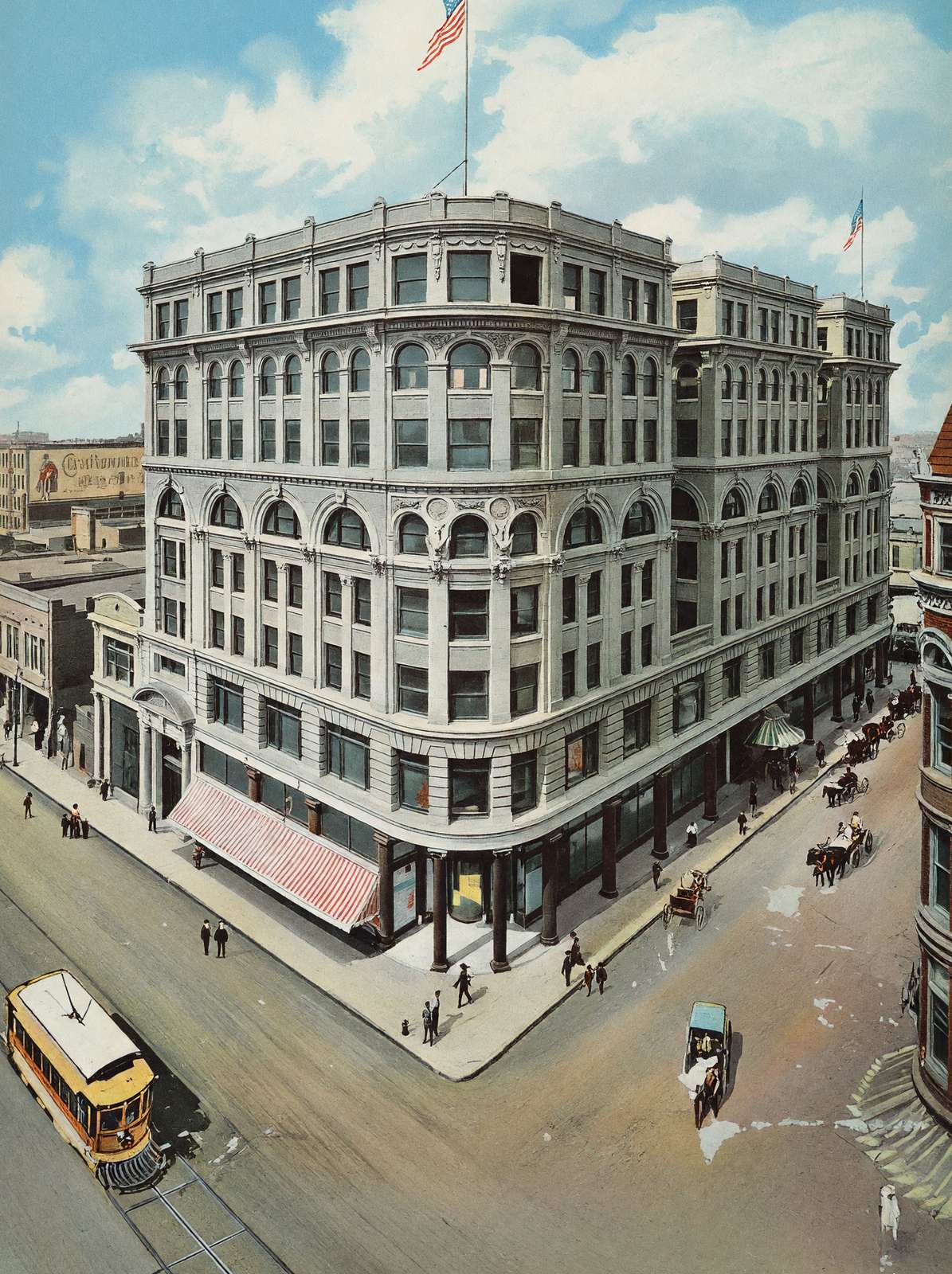 Dallas Wilson Building in 1905 Vintage Print (7 Sizes) - Enhanced