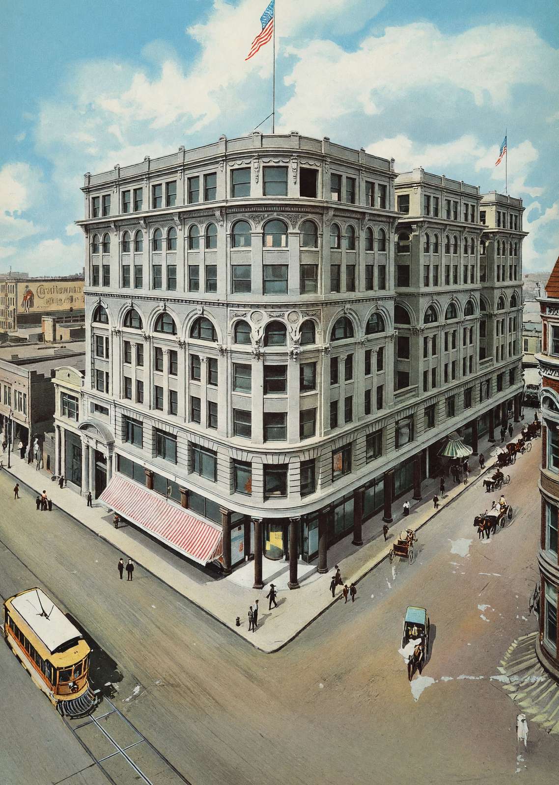 Dallas Wilson Building in 1905 Vintage Print (7 Sizes) - Enhanced