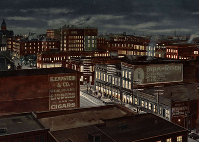 Oriental Hotel Bird's-Eye View Dallas 1905 Vintage Print (7 Sizes) - Restored