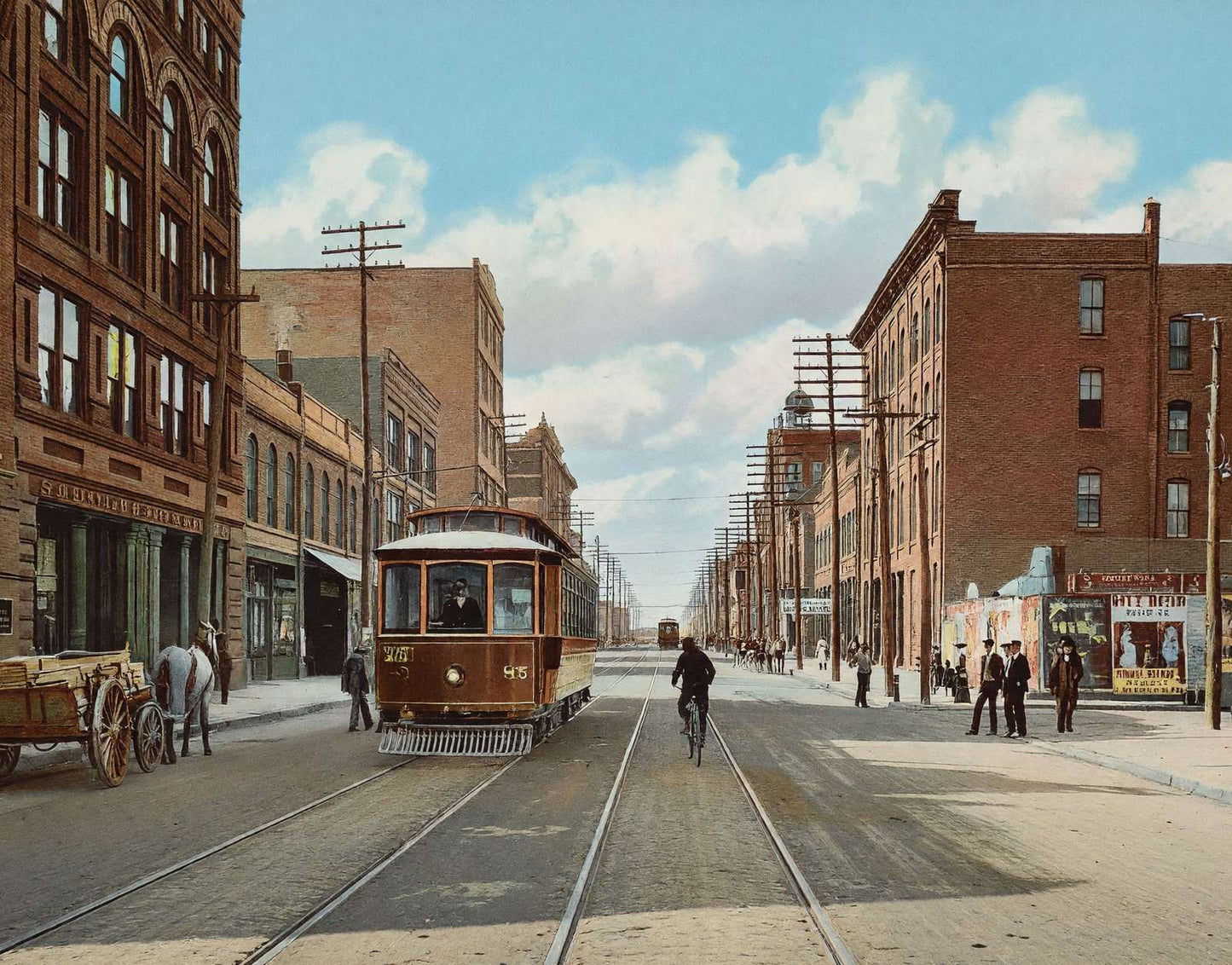 Dallas Texas Commerce Street in 1905 Vintage Print (7 Sizes) - Archival Paper