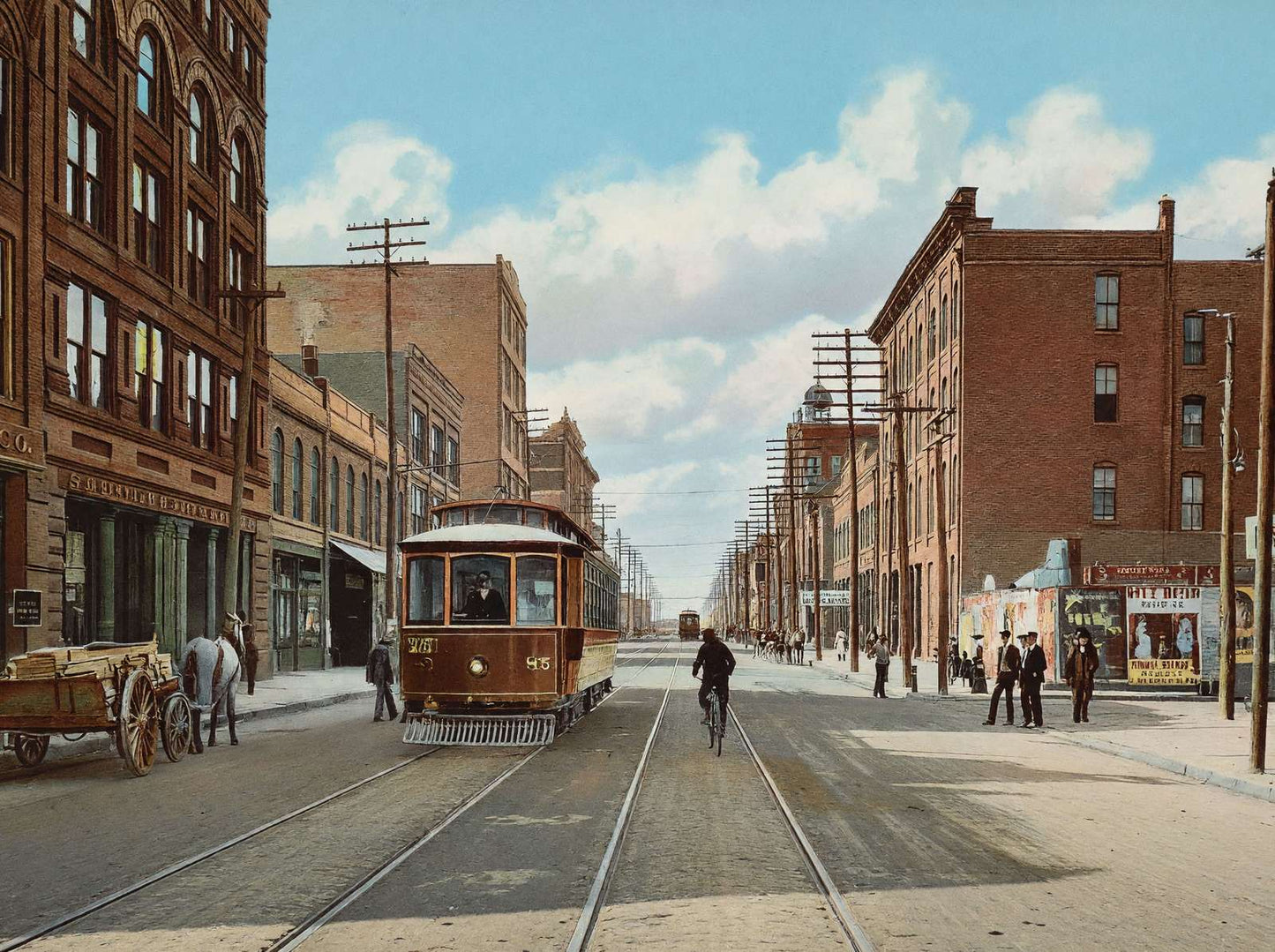 Dallas Texas Commerce Street in 1905 Vintage Print (7 Sizes) - Archival Paper