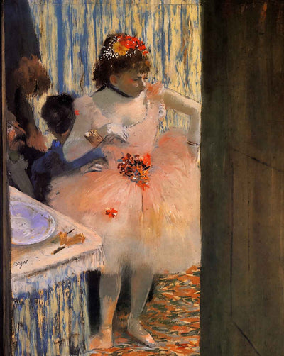 Dancer in Her Dressing Room art print by Edgar Degas (1880)