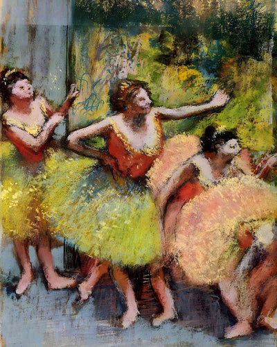 Dancers in Green and Yellow 1904 Painting by Edgar Degas 8x10" Art Print