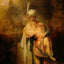 David and Jonathan 1642 Painting by Rembrandt Art Print (6 Sizes) - Restored