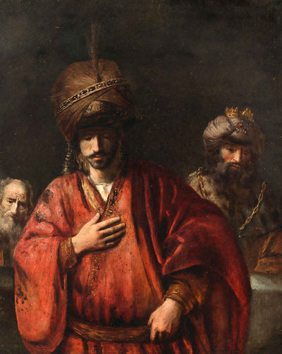 David and Uriah art print by Rembrandt (1665)