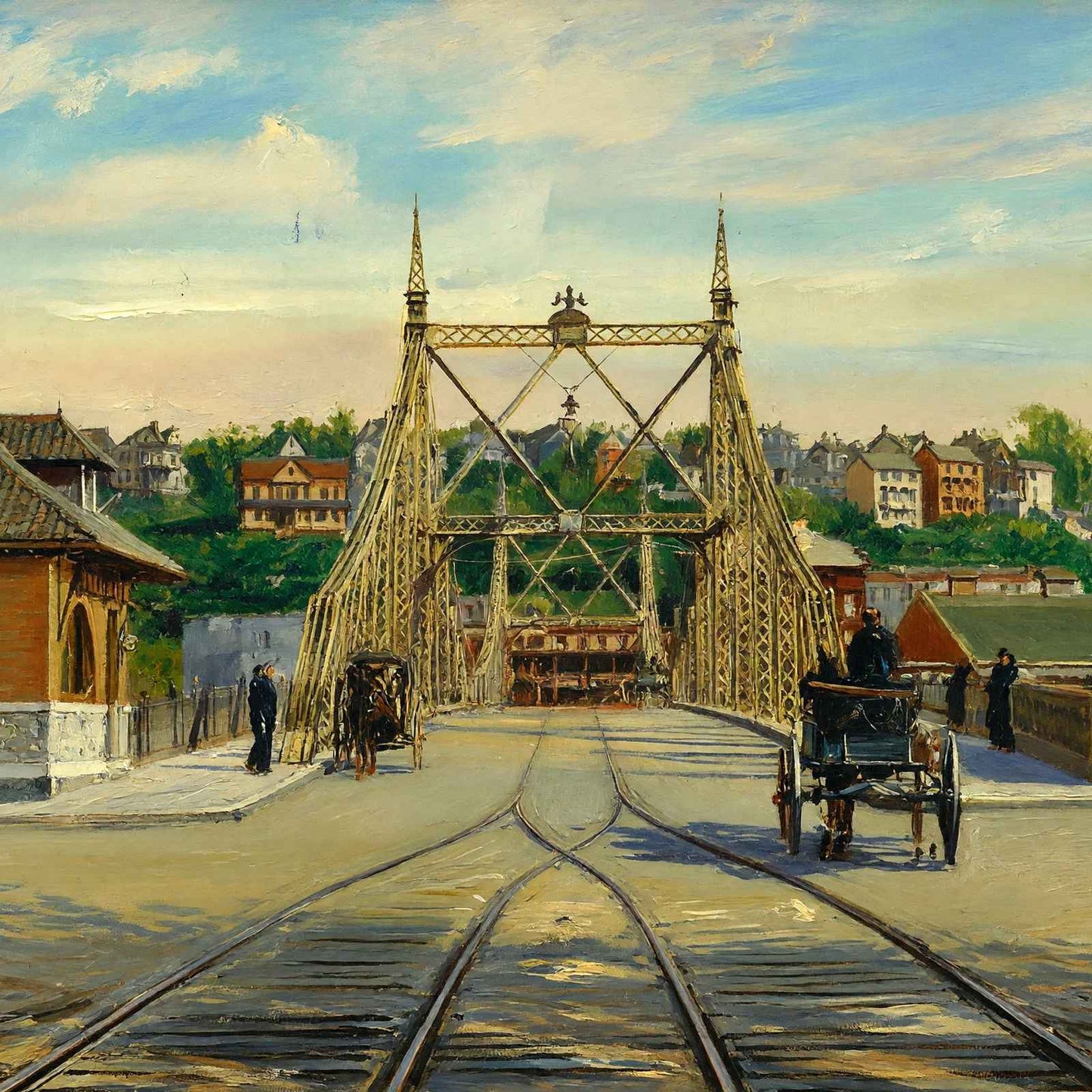 Delaware Bridge Easton PA in 1908 Art Print (7 Sizes) - Acid Free