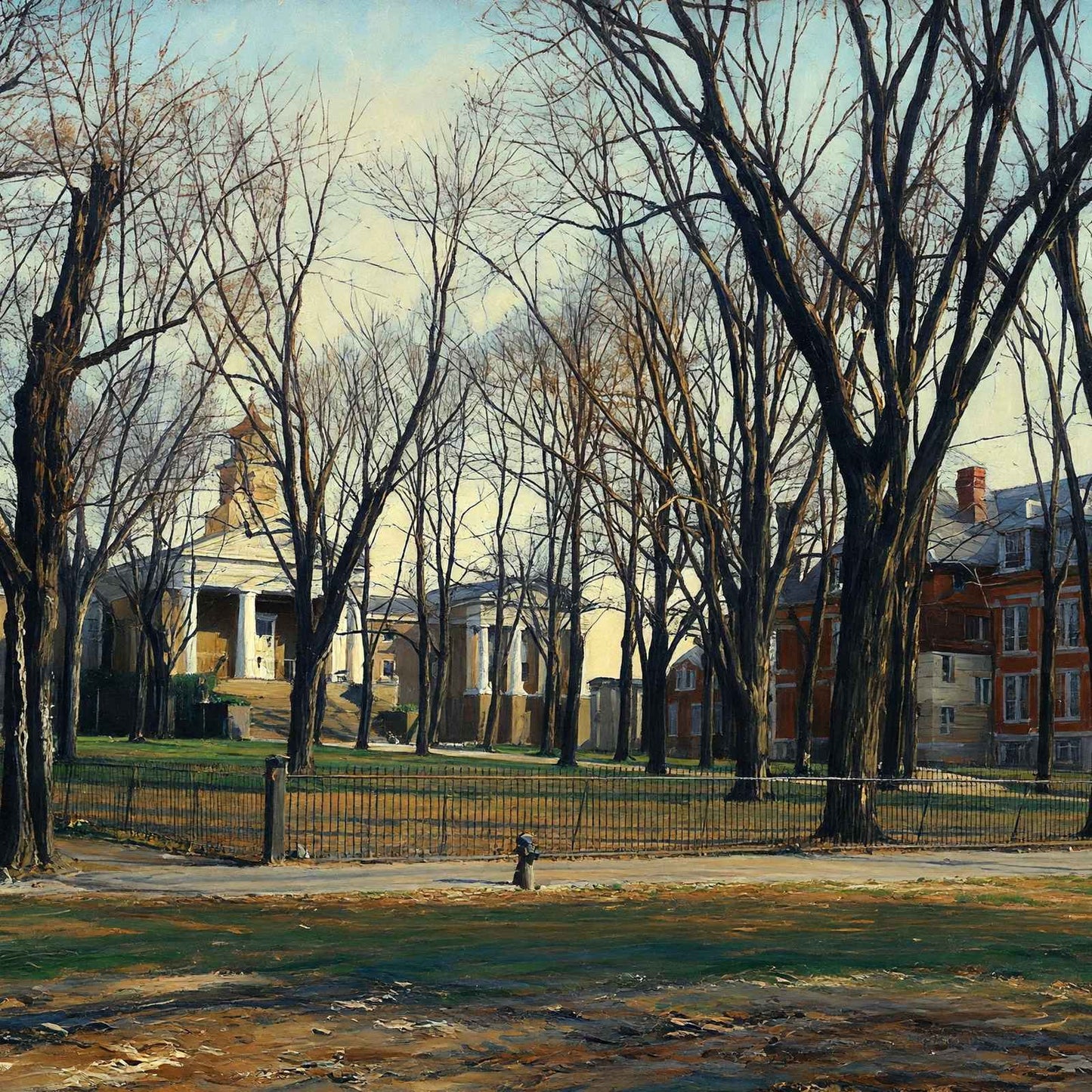 Delaware College Newark DE in 1905 Painting Print (7 Sizes) - Retouched