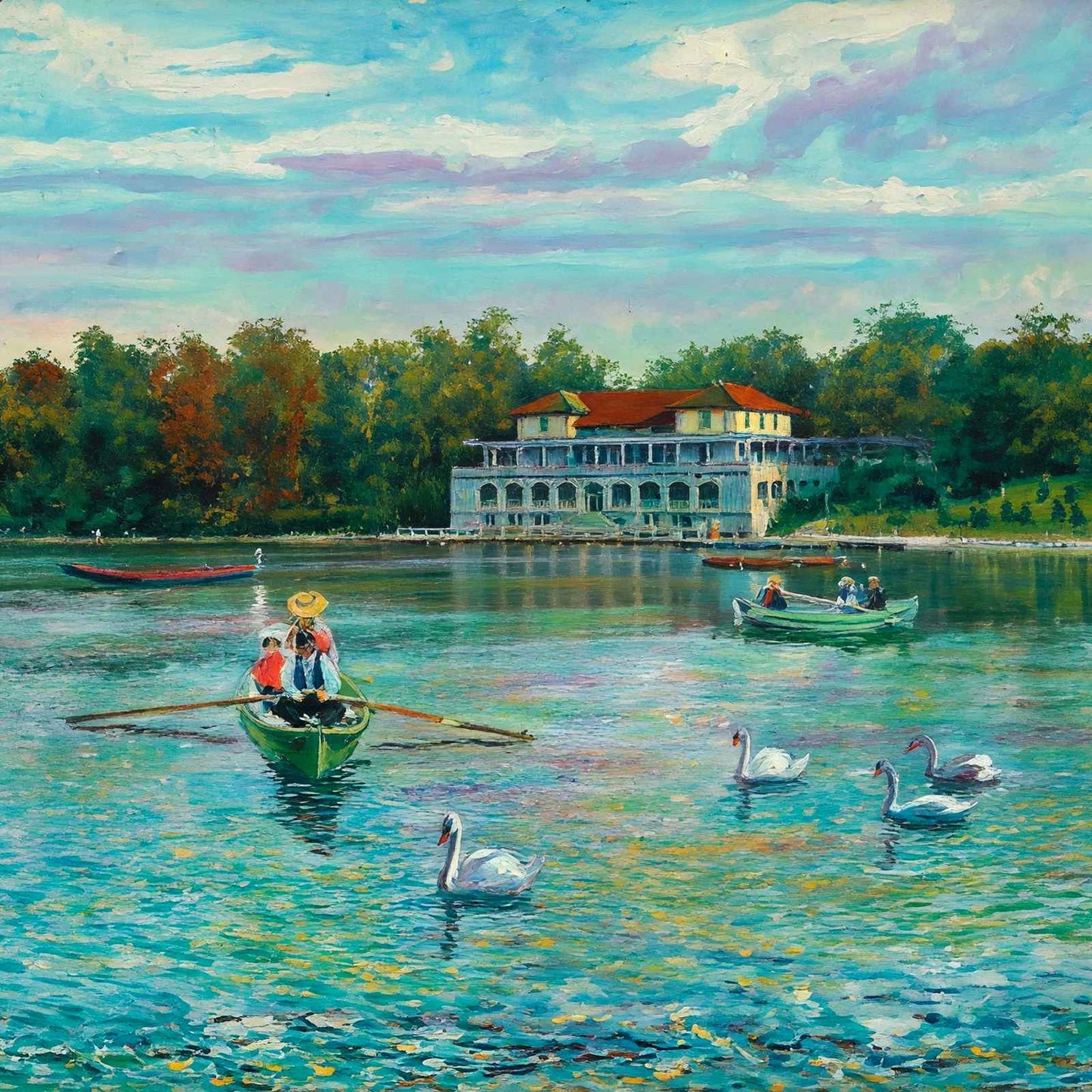 Delaware Park Lake Buffalo NY in 1905 Art Print (7 Sizes) - Premium Print