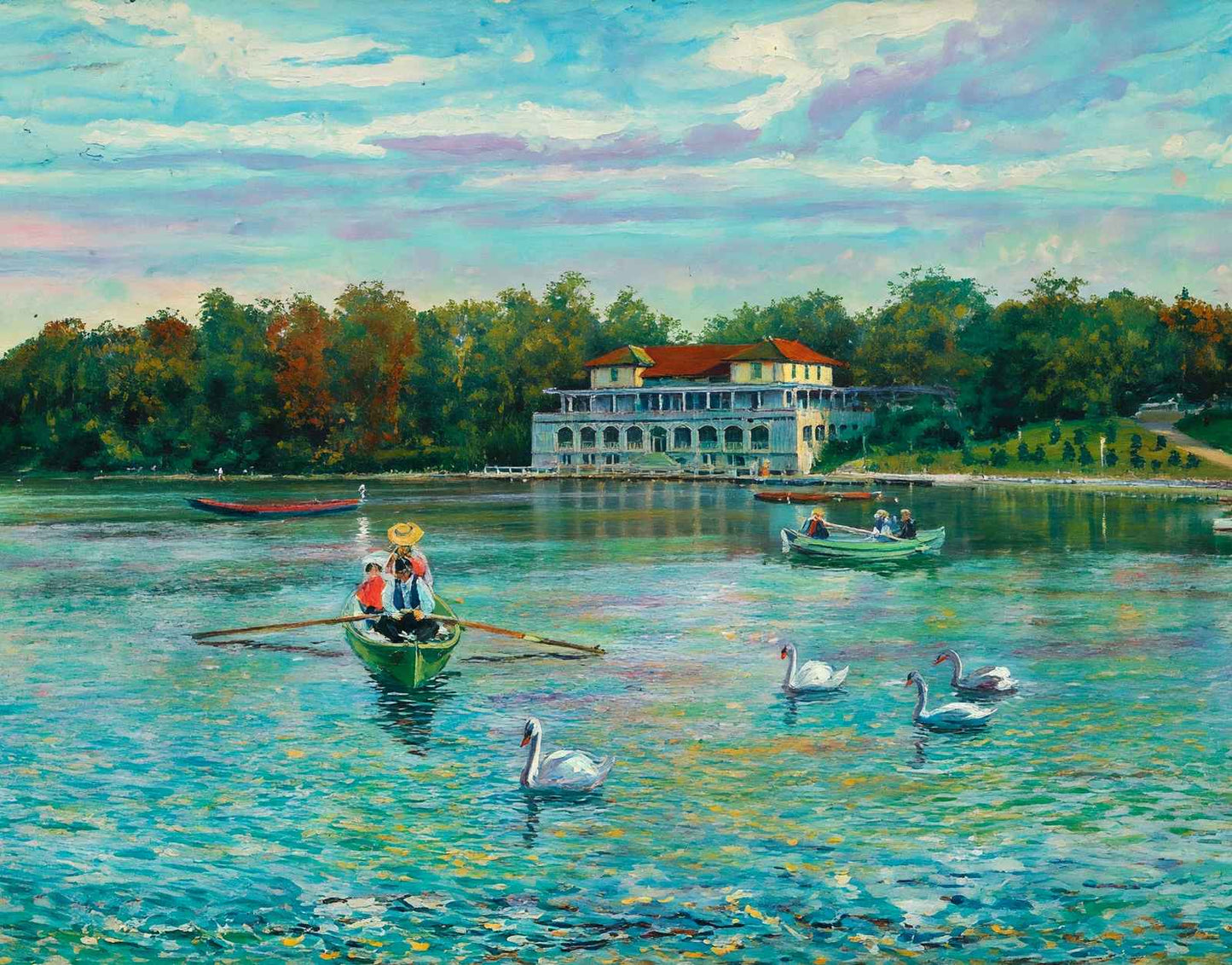 Delaware Park Lake Buffalo NY in 1905 Art Print (7 Sizes) - Premium Print