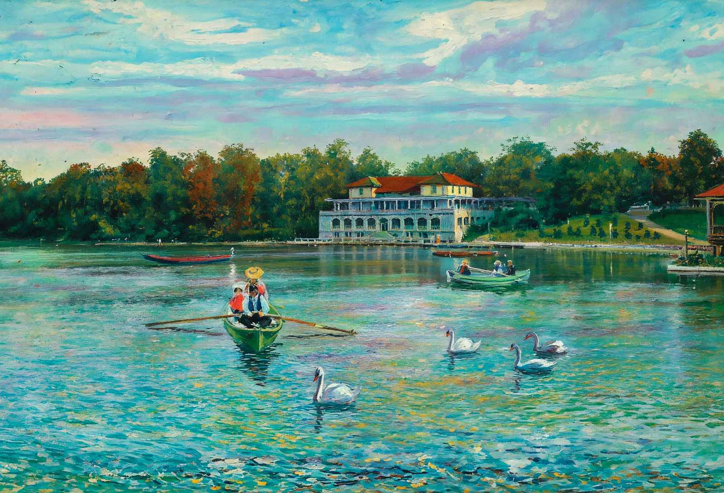 Delaware Park Lake Buffalo NY in 1905 Art Print (7 Sizes) - Premium Print