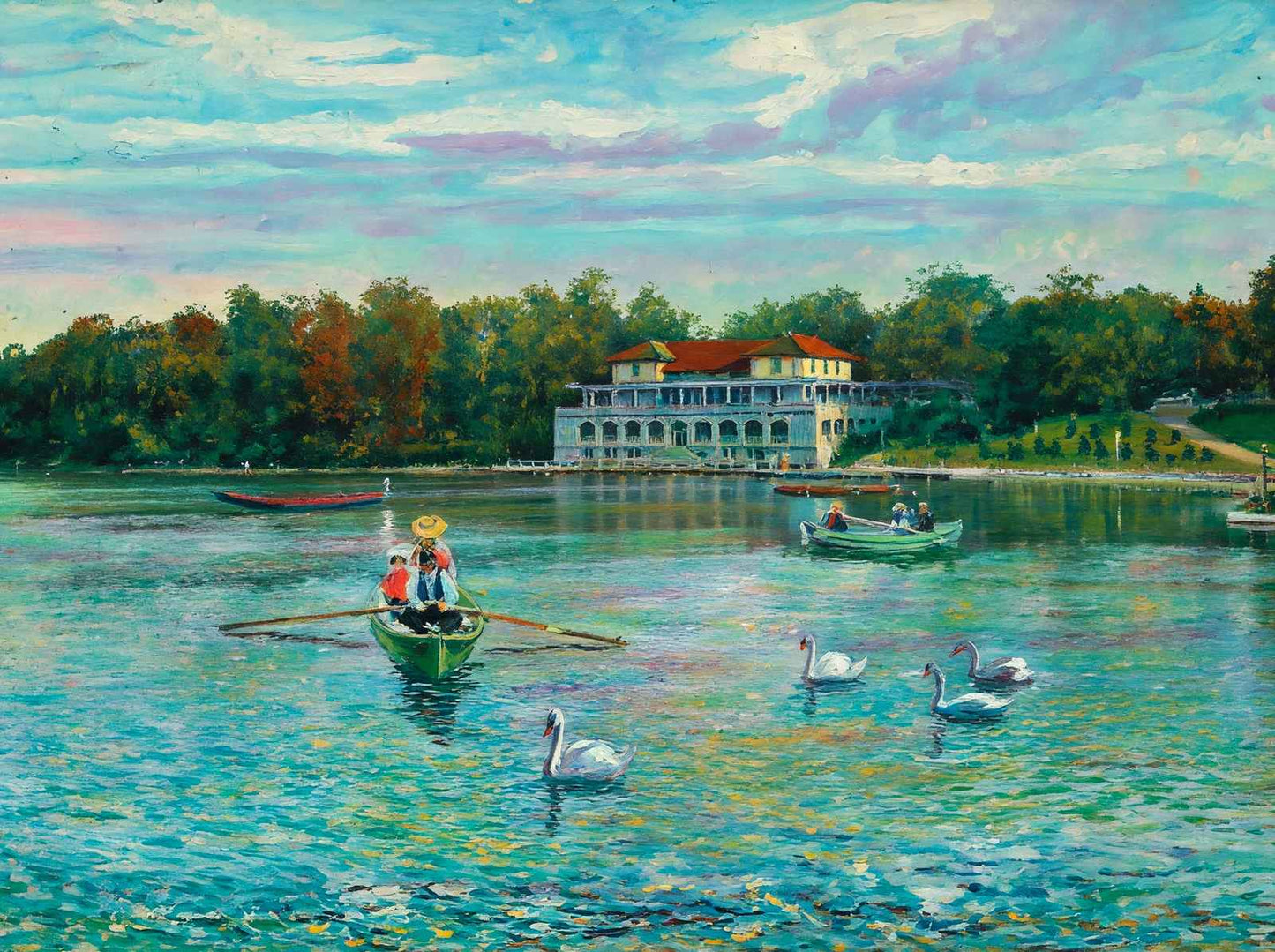 Delaware Park Lake Buffalo NY in 1905 Art Print (7 Sizes) - Premium Print