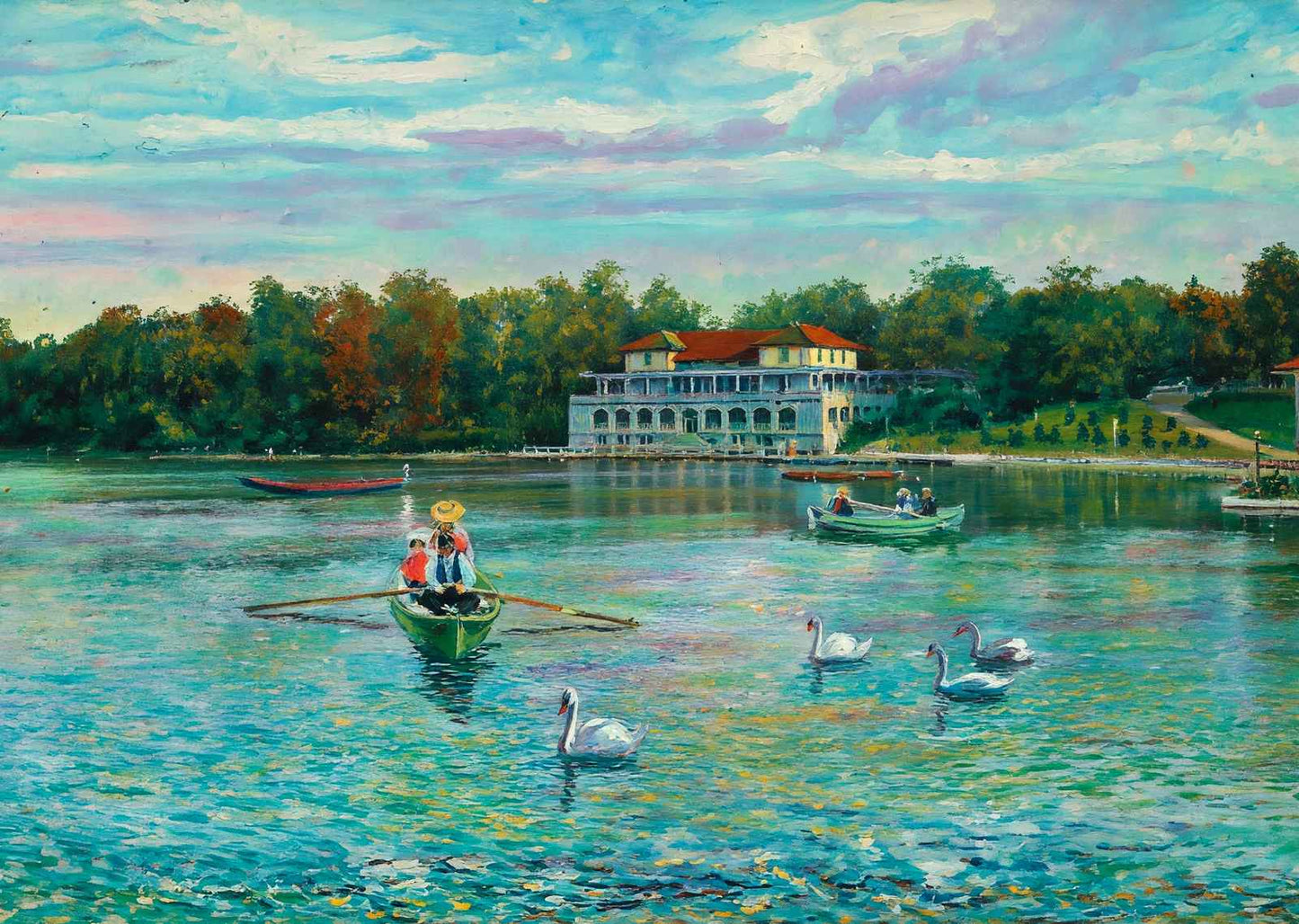 Delaware Park Lake Buffalo NY in 1905 Art Print (7 Sizes) - Premium Print