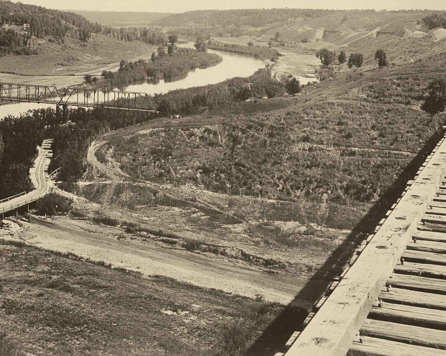 Des Moines River in Boone in 1905 vintage print