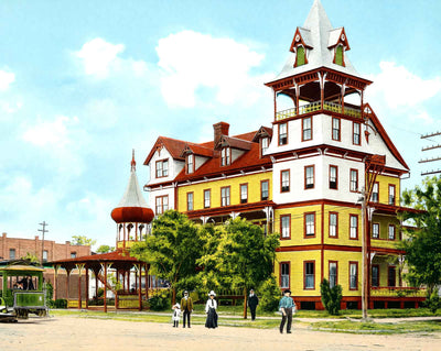 Detroit Hotel in St Petersburg in 1908 vintage print