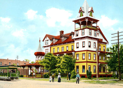 Detroit Hotel St Petersburg FL in 1908 Vintage Print (7 Sizes) - Enhanced