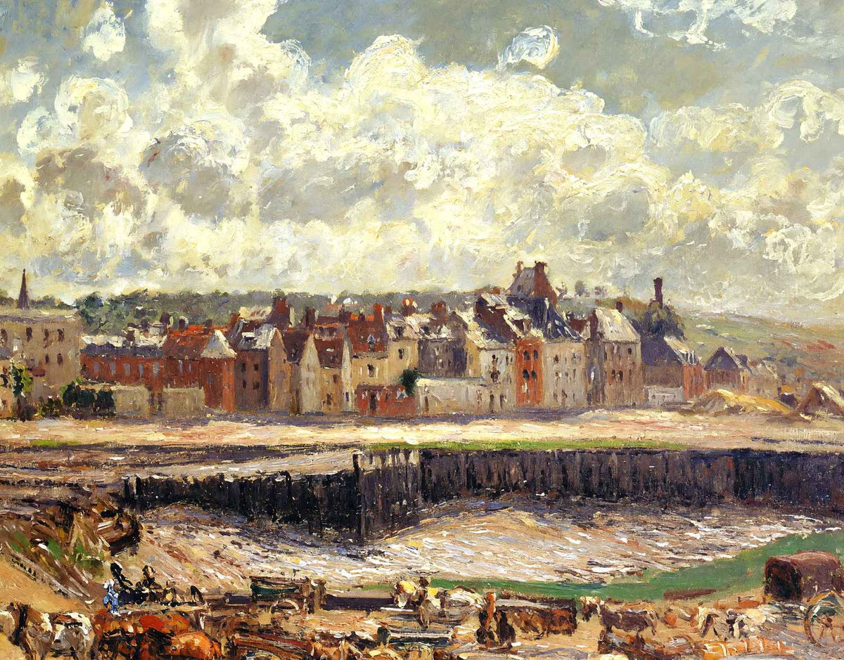 Dieppe, Dunquesne Basin, Sunlight Effect, Morning, Low Tide 1902 Print (6 Sizes)