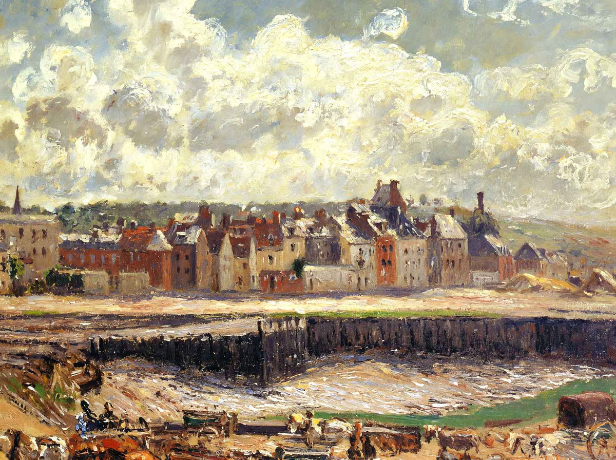 Dieppe, Dunquesne Basin, Sunlight Effect, Morning, Low Tide 1902 Print (6 Sizes)