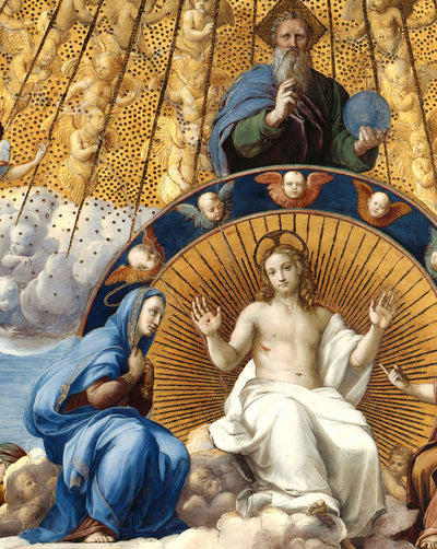 Disputation of the Holy Sacrament (Detail) fine art print by Raphael (1510)
