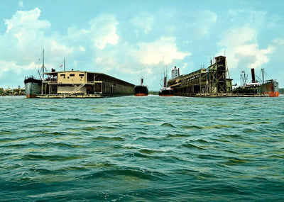Docks Pensacola FL in 1904 Vintage Print (7 Sizes) - Enhanced