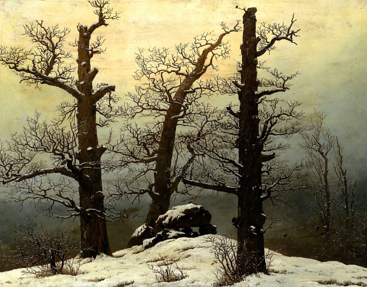 Dolmen in Snow Art Print 1807 Painting by Caspar David Friedrich (6 Sizes)