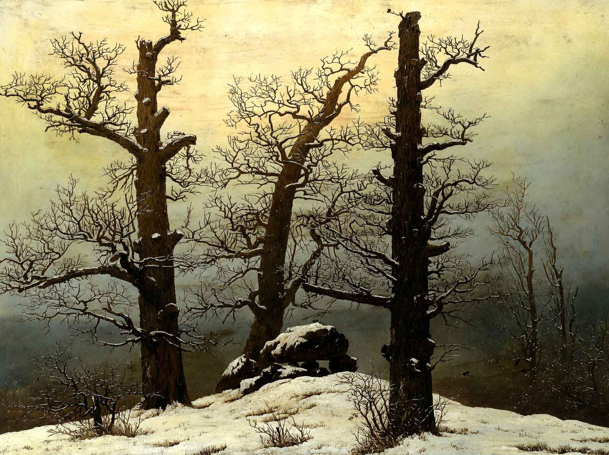 Dolmen in Snow Art Print 1807 Painting by Caspar David Friedrich (6 Sizes)