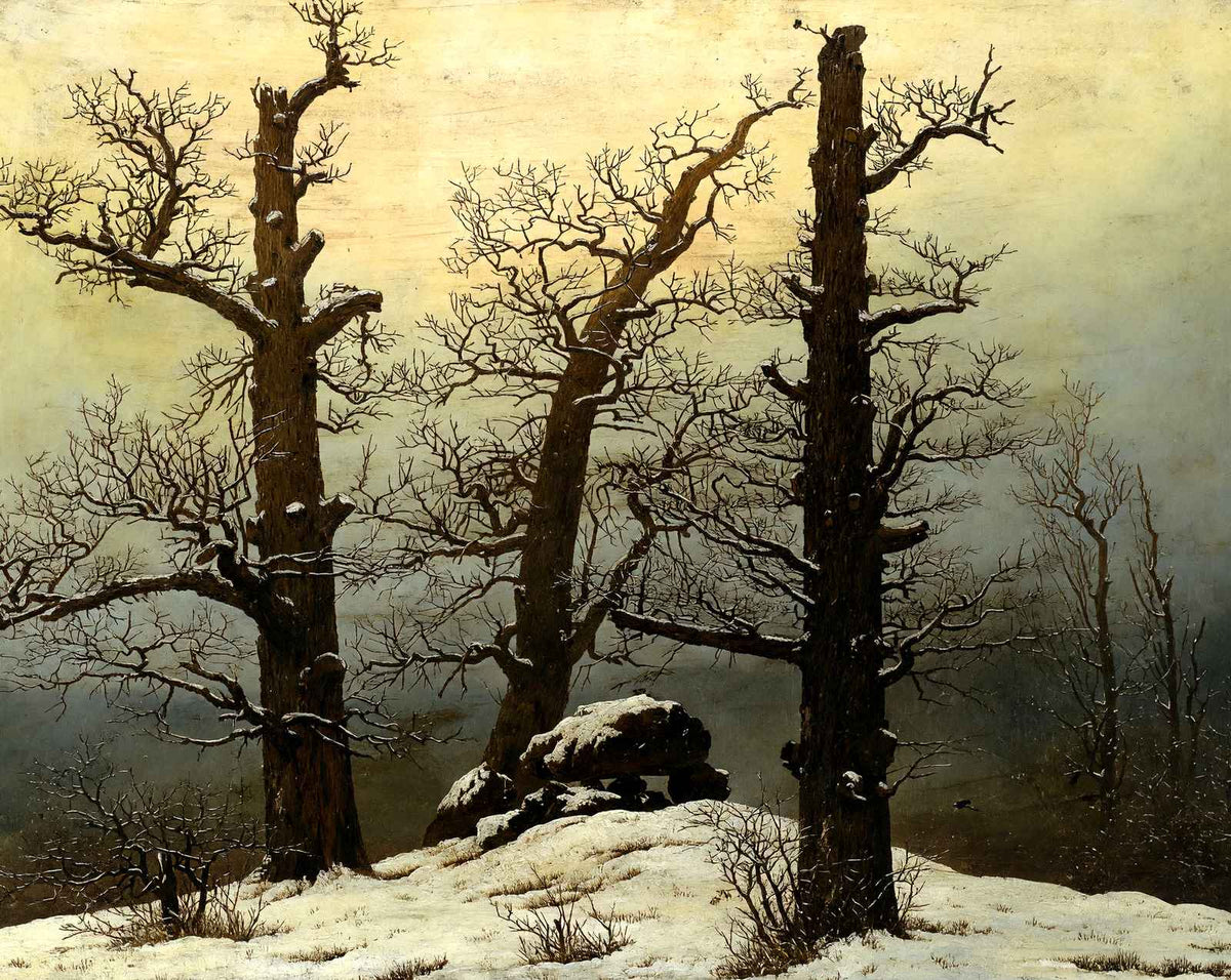 Dolmen in Snow art print by Caspar David Friedrich (1807)