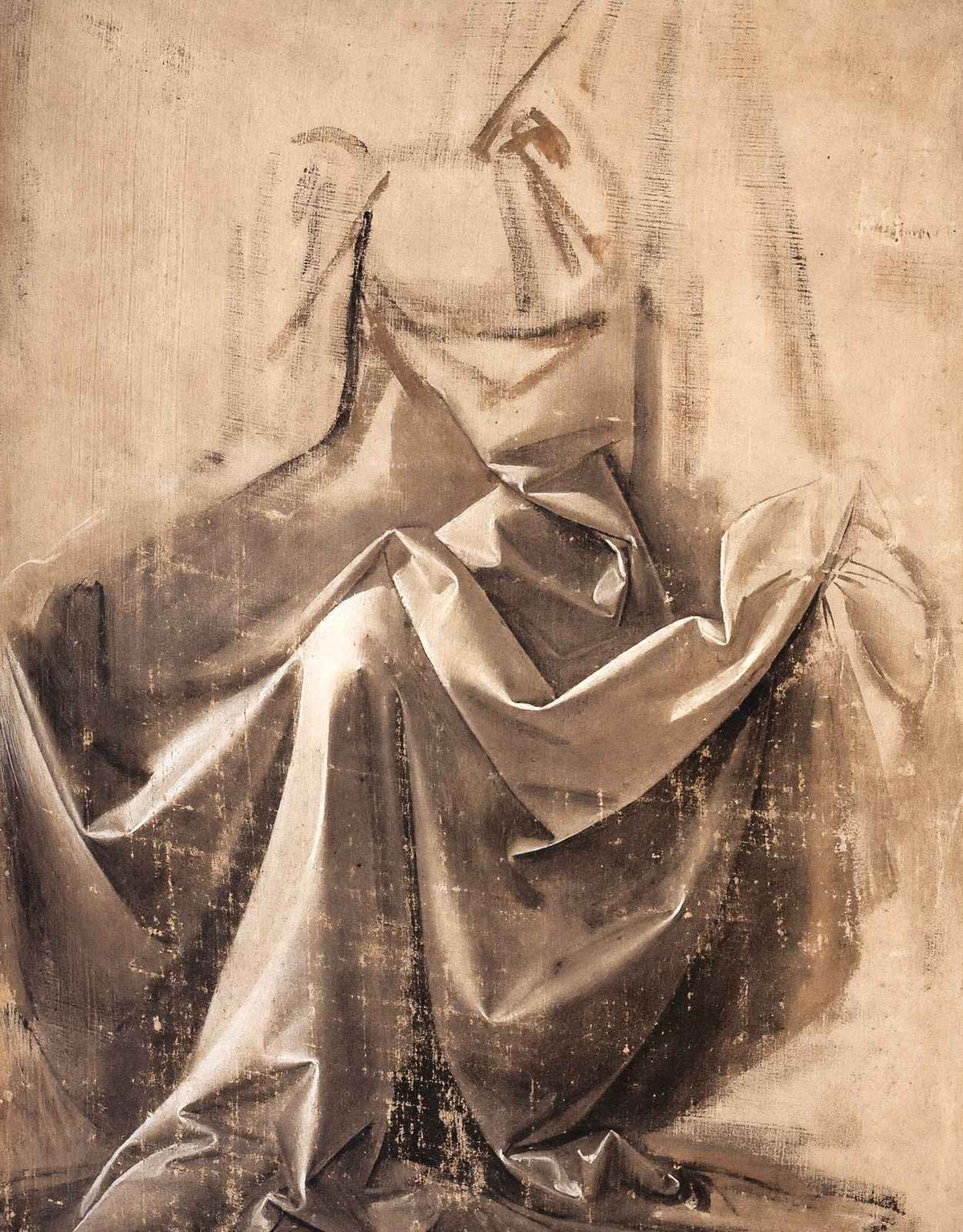 Drapery for a Seated Figure Art Print 1480 Drawing by da Vinci (6 Sizes)