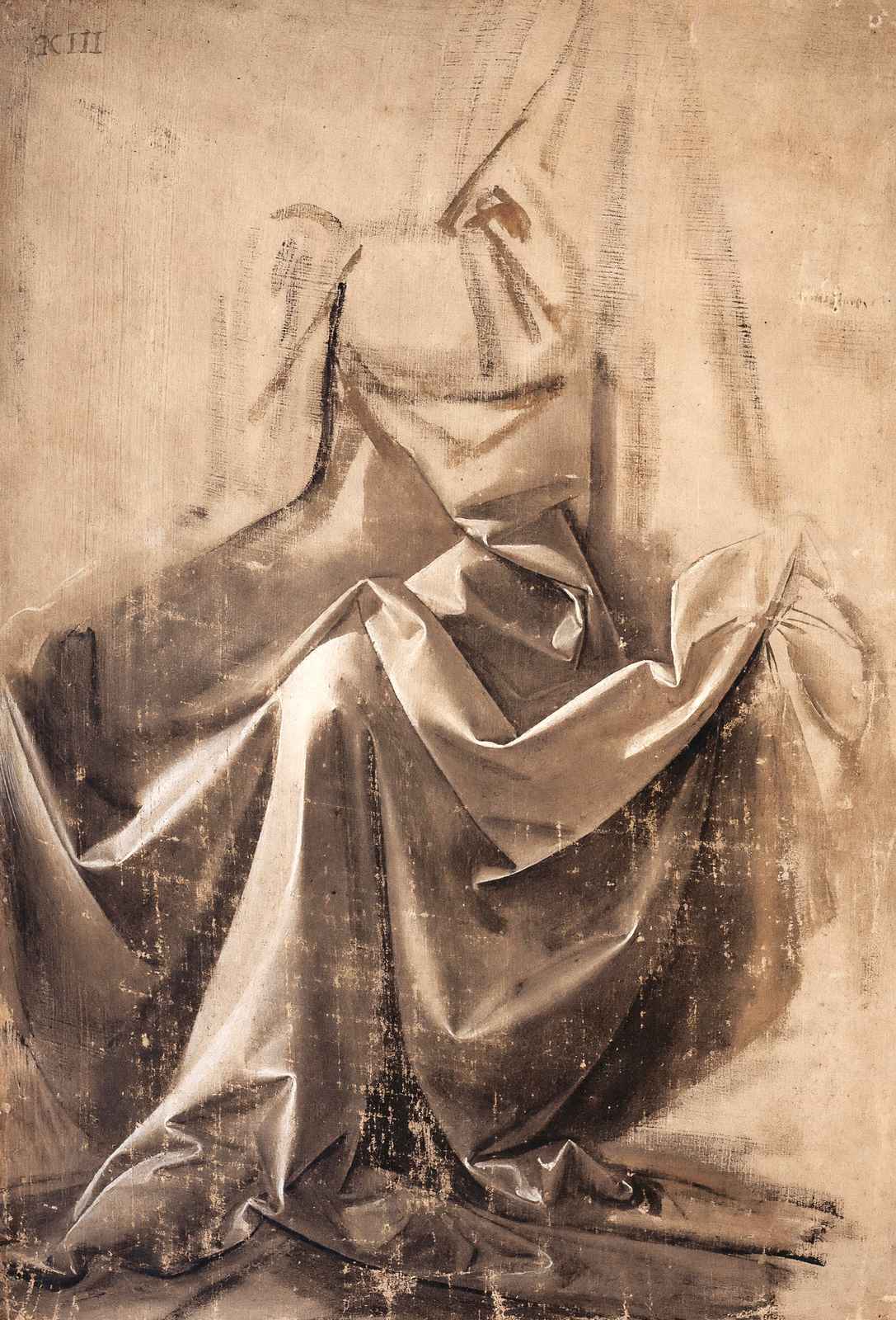 Drapery for a Seated Figure Art Print 1480 Drawing by da Vinci (6 Sizes)
