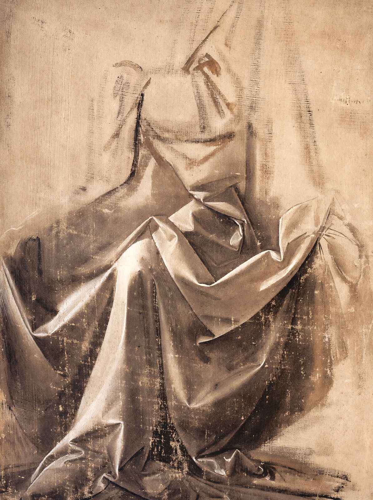 Drapery for a Seated Figure Art Print 1480 Drawing by da Vinci (6 Sizes)