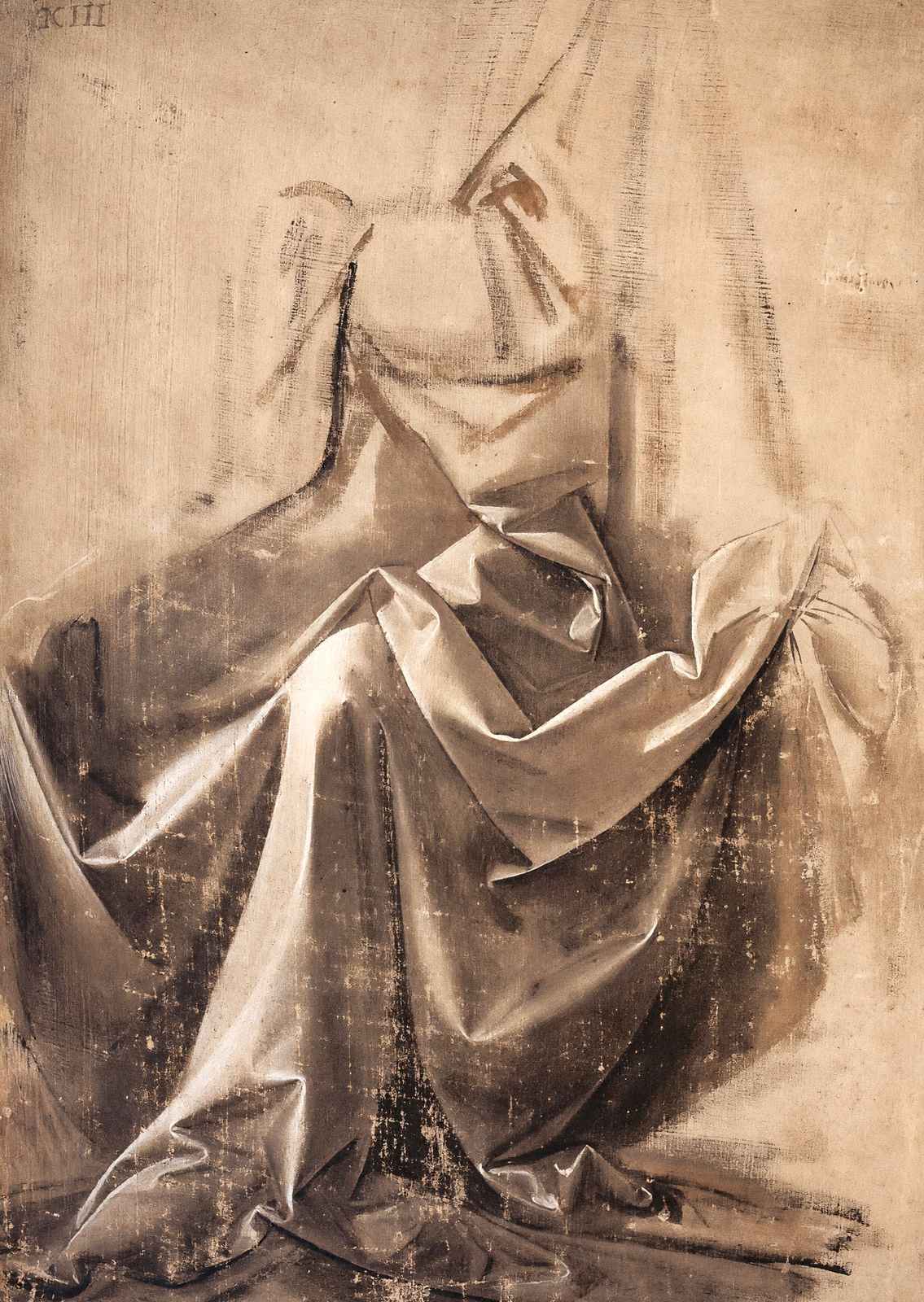Drapery for a Seated Figure Art Print 1480 Drawing by da Vinci (6 Sizes)